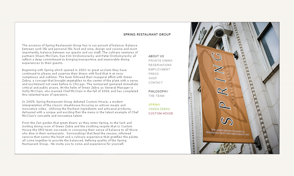 Mockup of the about page